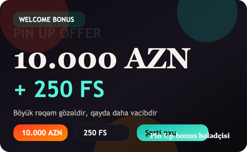 Pin Up bonus səhifəsi üçün hero banner