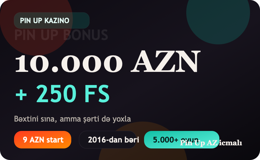 Pin Up kazino icmalı üçün hero banner