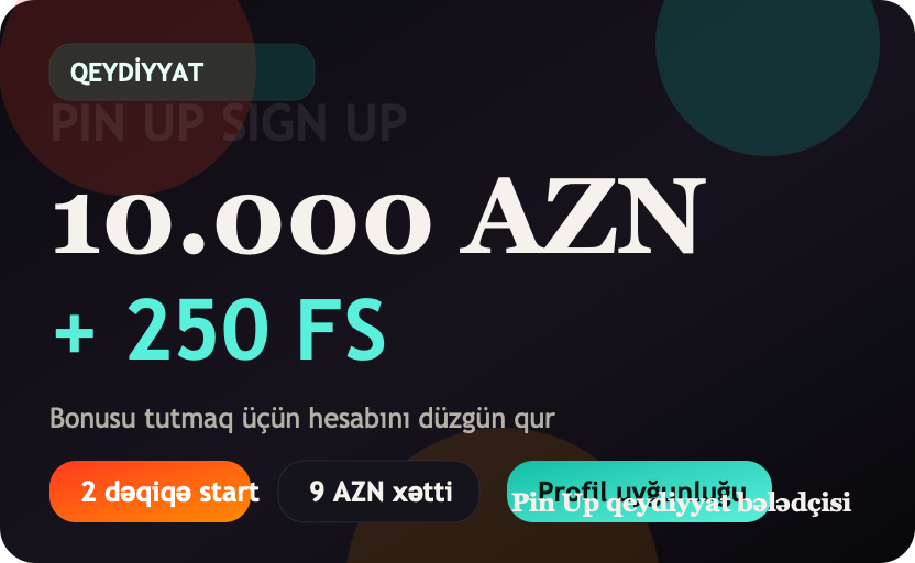Pin Up qeydiyyat səhifəsi üçün hero banner